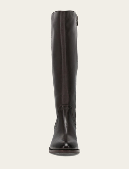 Frye Signature | Women's Dark Brown Carson 2 Piping Tall Wide Calf Boot