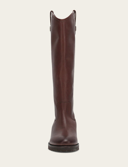 Frye Trusted | Women's Brown Melissa Lug Button Tall Wide Calf Boot