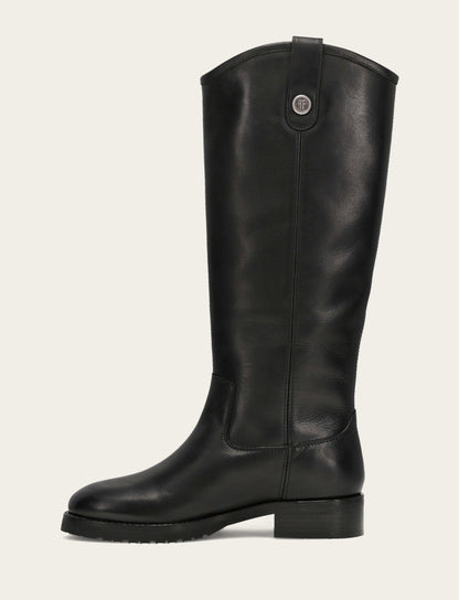 Frye Value | Women’s Black Wide Calf Melissa Lug Button Tall Boots | Frye