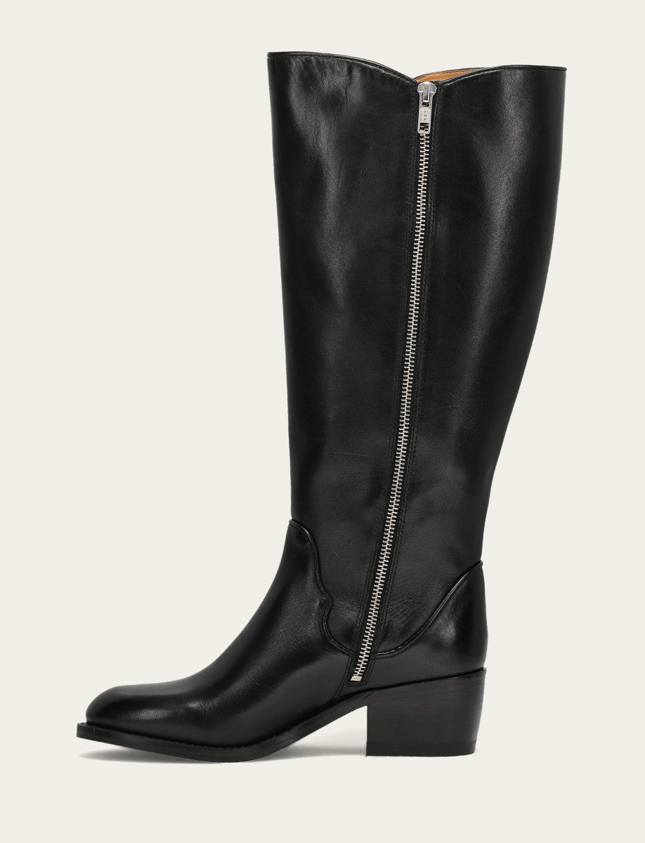 Frye Hot Sale | Women's Black Carson 2 Piping Tall Wide Calf Boot