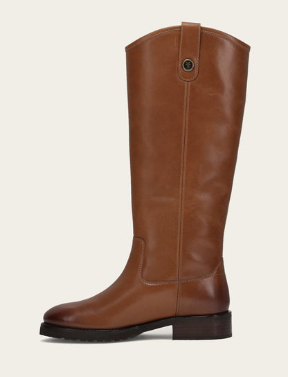Frye Best Price | Women's Tan Melissa Lug Button Tall Wide Calf Boot