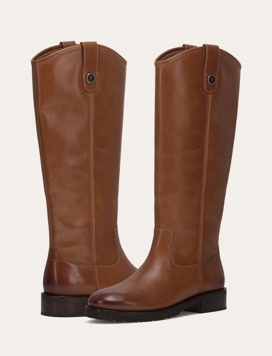 Frye Best Price | Women's Tan Melissa Lug Button Tall Wide Calf Boot