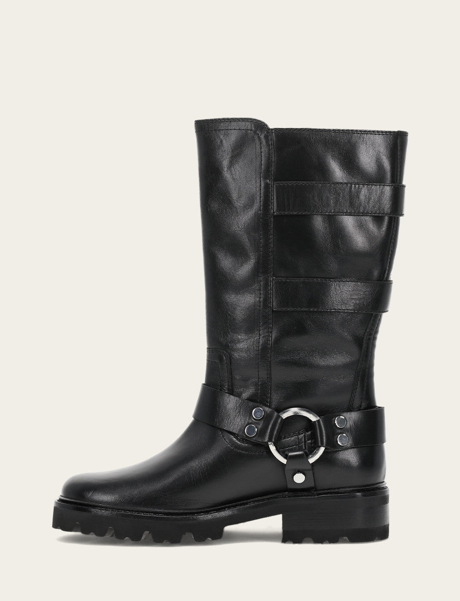Frye Popular | Women's Black Olivia Moto Mid Boot
