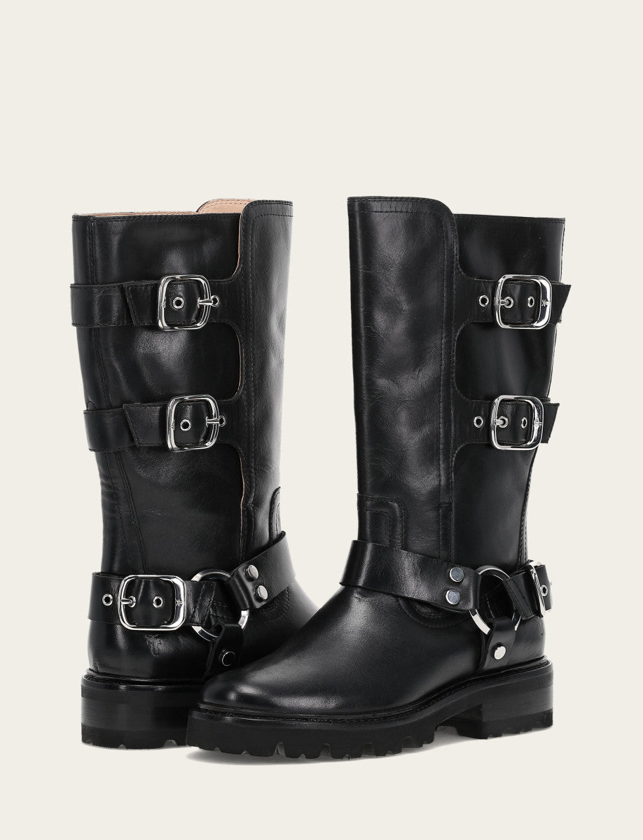 Frye Popular | Women's Black Olivia Moto Mid Boot