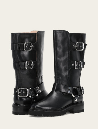 Frye Popular | Women's Black Olivia Moto Mid Boot