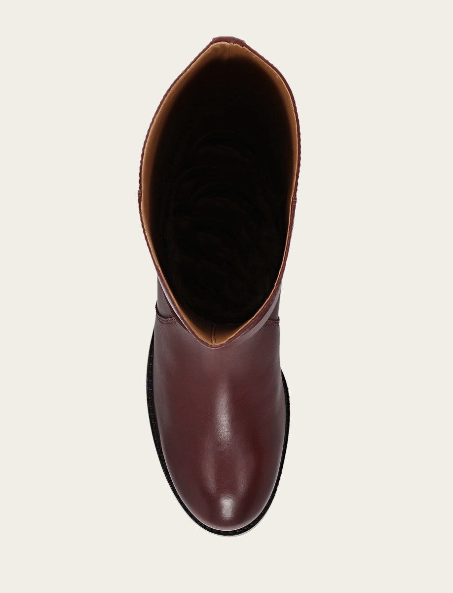 Frye Featured | Women's Merlot Melissa Belted Riding Wide Calf Boot