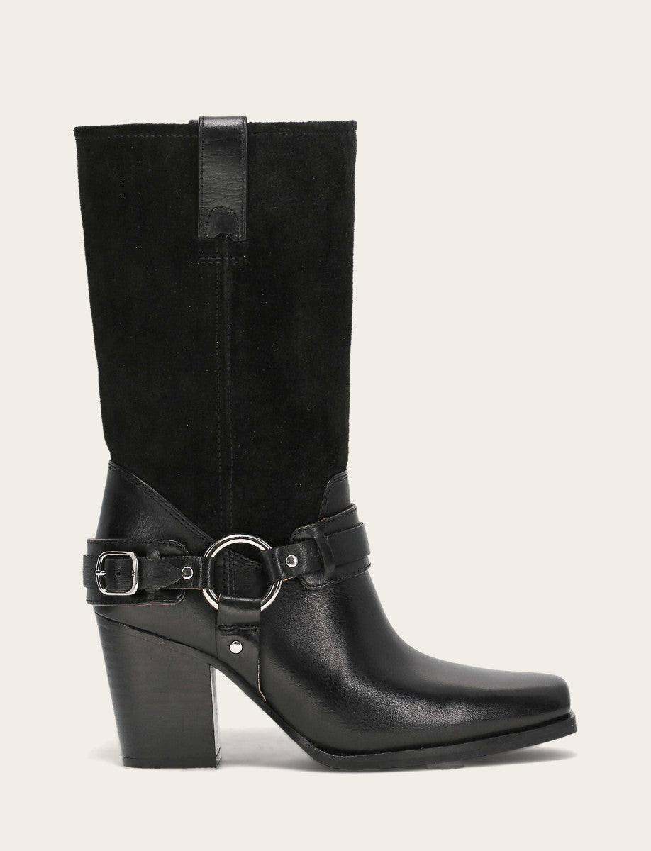 Frye Popular | Women's Black Shiloh Harness Belted Boot