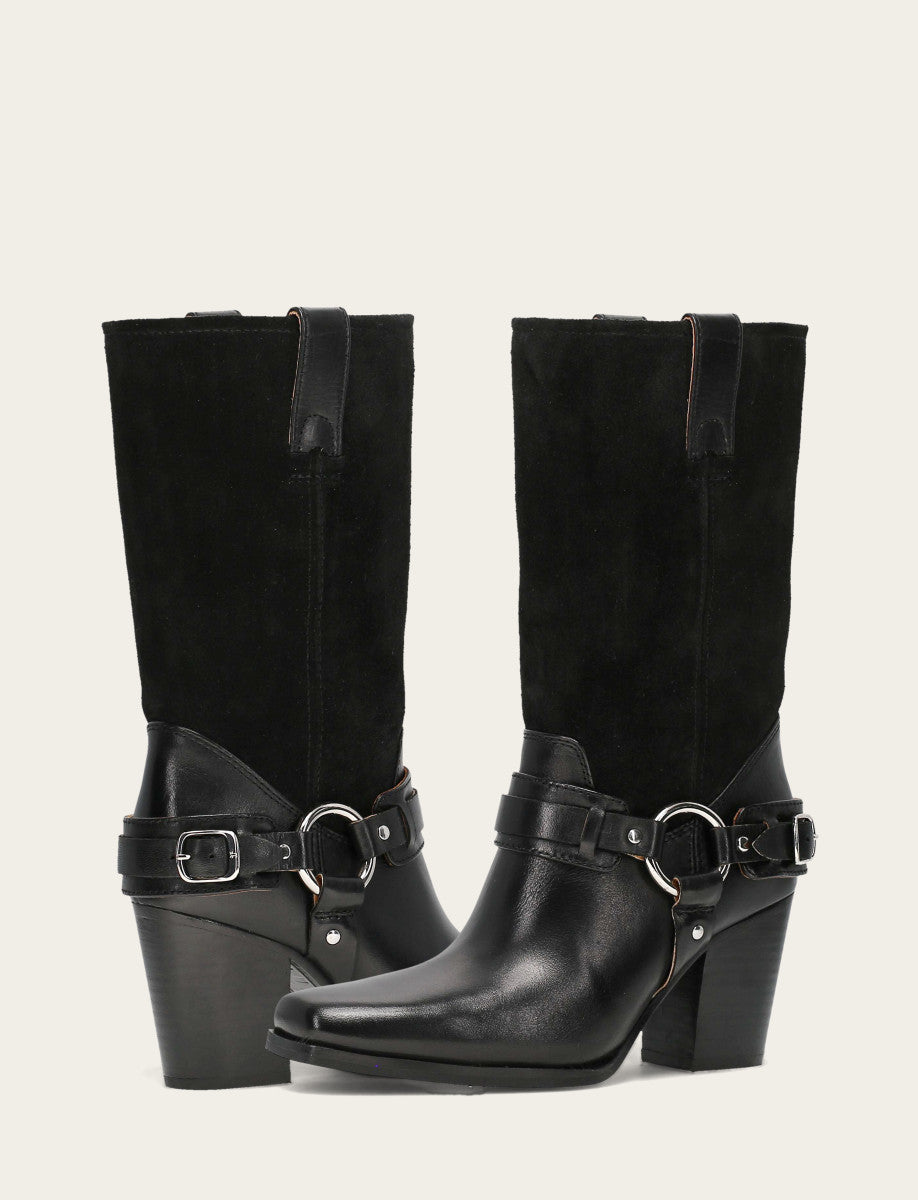 Frye Popular | Women's Black Shiloh Harness Belted Boot