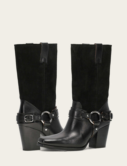 Frye Popular | Women's Black Shiloh Harness Belted Boot