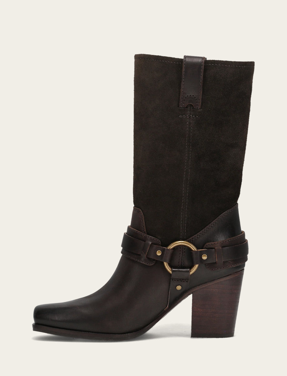 Frye Recommended | Women's Dark Brown Shiloh Harness Belted Boot
