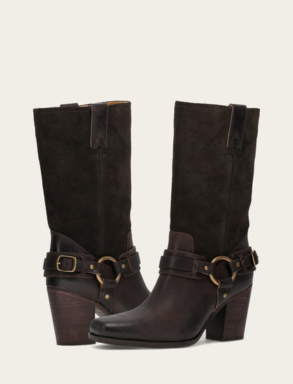 Frye Recommended | Women's Dark Brown Shiloh Harness Belted Boot