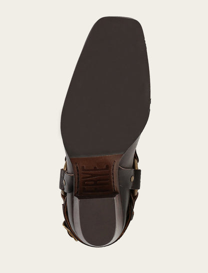 Frye Recommended | Women's Dark Brown Shiloh Harness Belted Boot