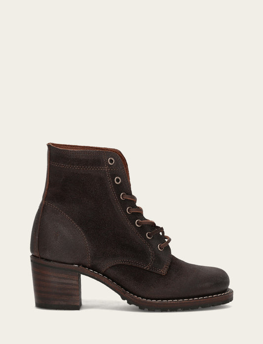 Frye Great Value | Women's Dark Brown Sabrina 6G Lace Up Boots