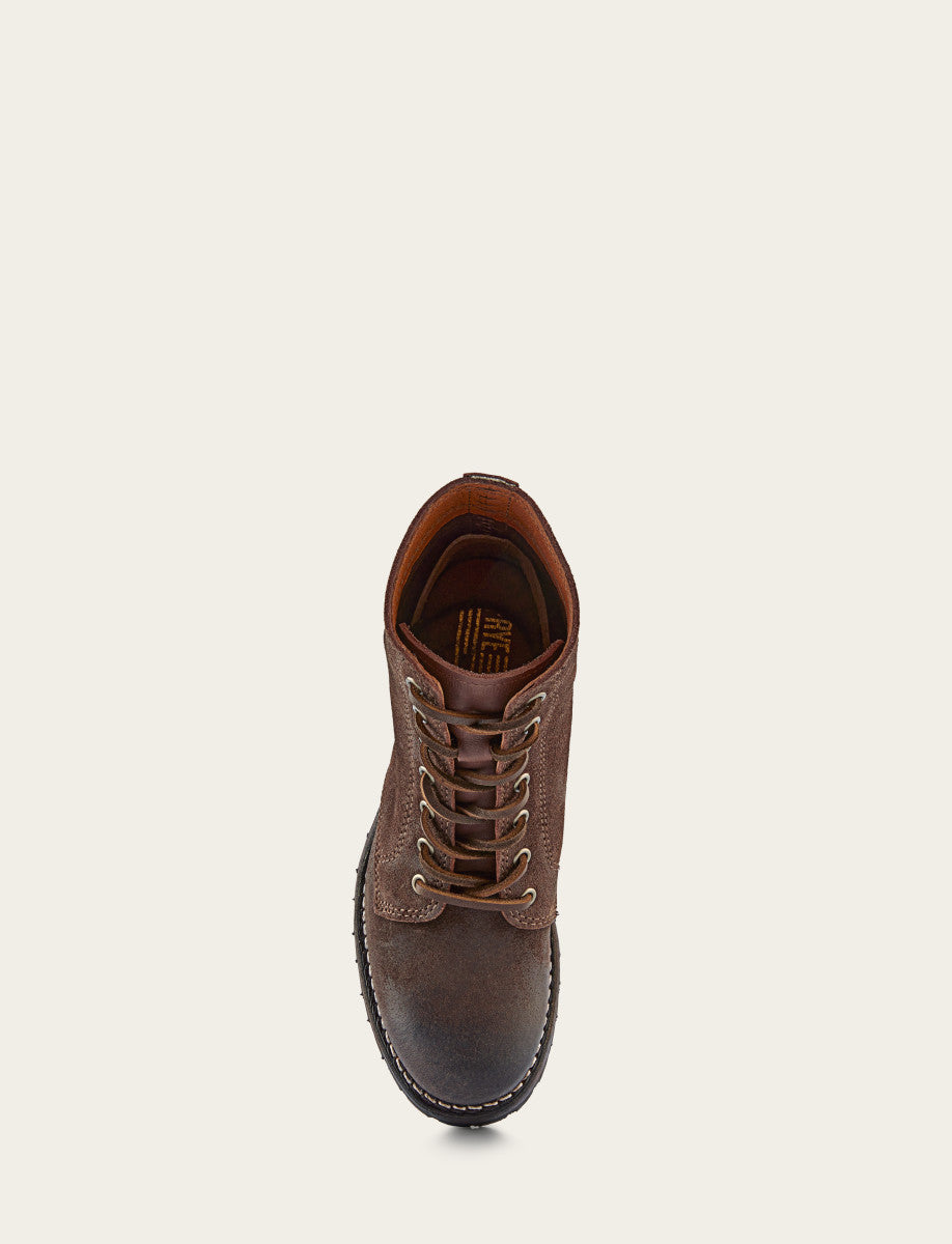 Frye Great Value | Women's Dark Brown Sabrina 6G Lace Up Boots