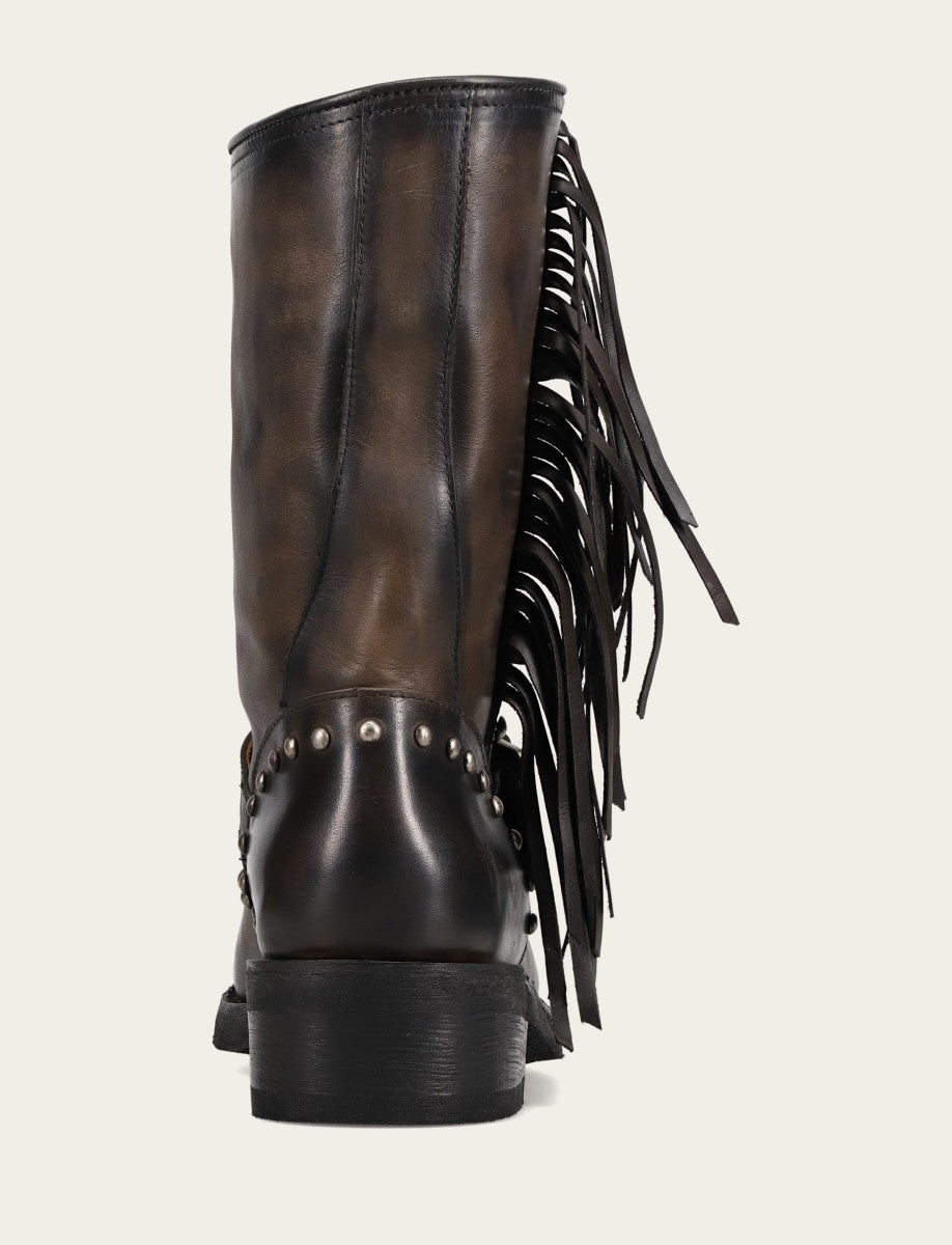 Frye Popular | Women's Black Viv Fringe Engineer Boot
