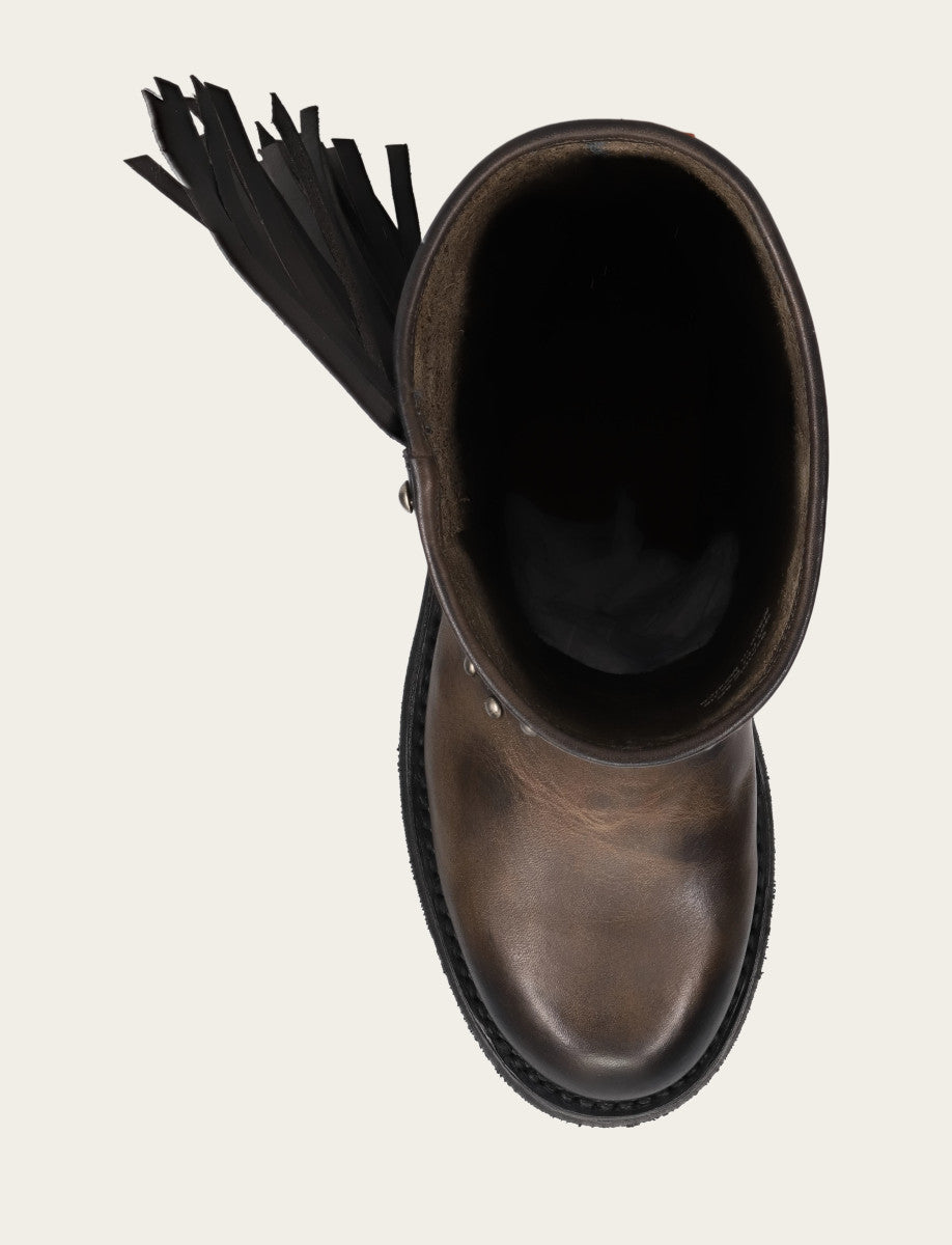 Frye Popular | Women's Black Viv Fringe Engineer Boot