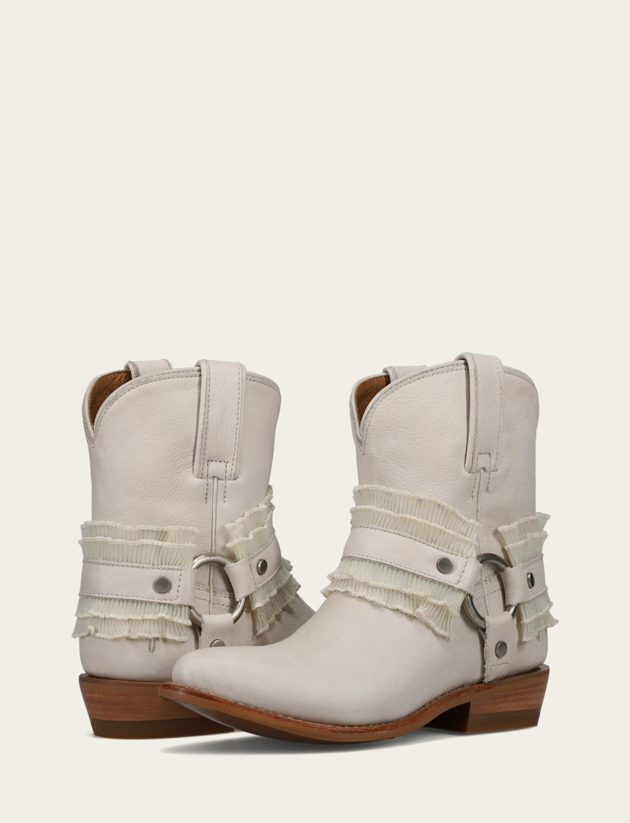 Frye Value | Women's Ivory Billy Harness Ruffle Boots