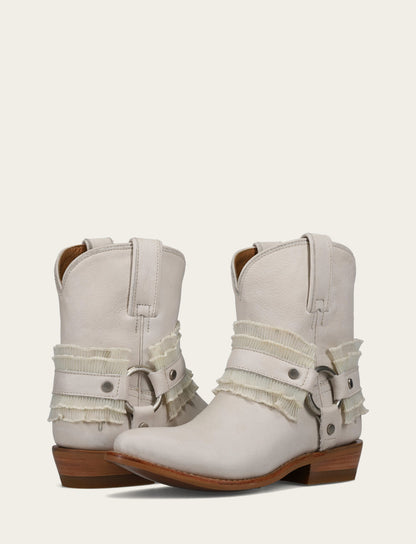 Frye Value | Women's Ivory Billy Harness Ruffle Boots