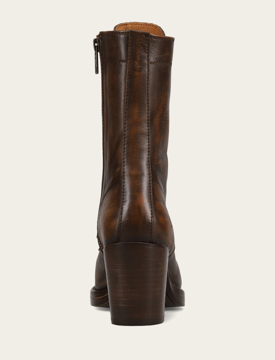 Frye Sale | Women's Distressed Dk Brown Jean Lace Up Boot