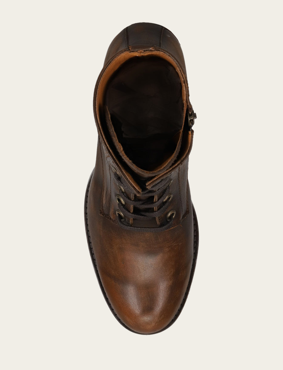 Frye Sale | Women's Distressed Dk Brown Jean Lace Up Boot