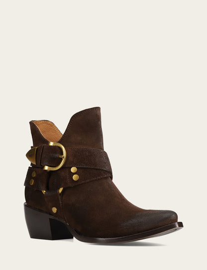 Frye Smart Buy | Women's Chocolate Sacha Multi Strap Booties