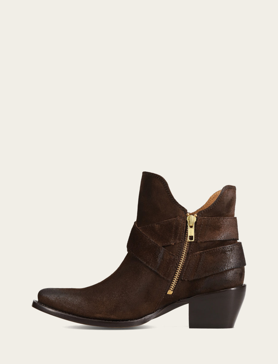 Frye Smart Buy | Women's Chocolate Sacha Multi Strap Booties