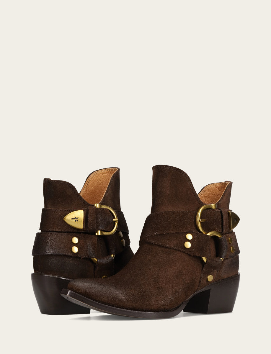 Frye Smart Buy | Women's Chocolate Sacha Multi Strap Booties
