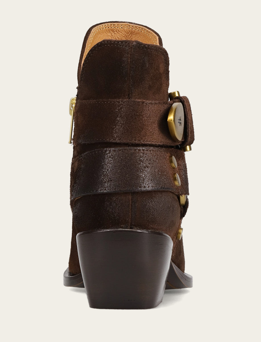 Frye Smart Buy | Women's Chocolate Sacha Multi Strap Booties