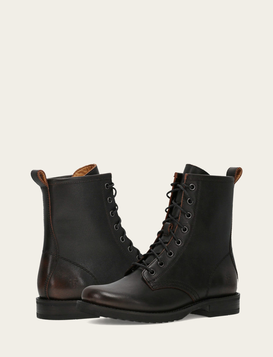 Frye Latest | Antique Brown Veronica Flex Combat Boot