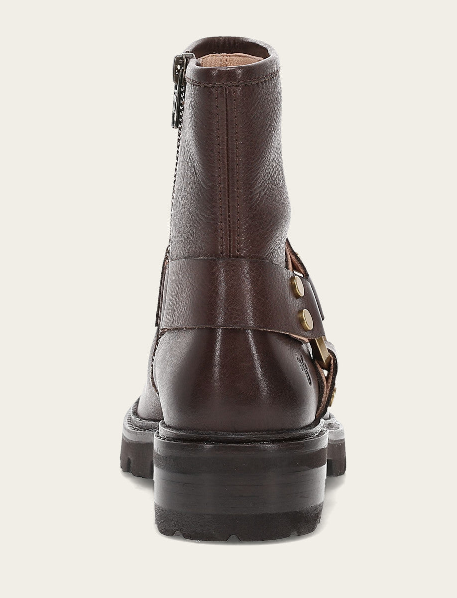 Frye Featured | Women's Chocolate Olivia Harness Short Booties