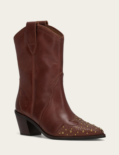 Frye Latest | Women's Saddle Sara Wingtip Stud Western Boots