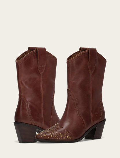 Frye Latest | Women's Saddle Sara Wingtip Stud Western Boots