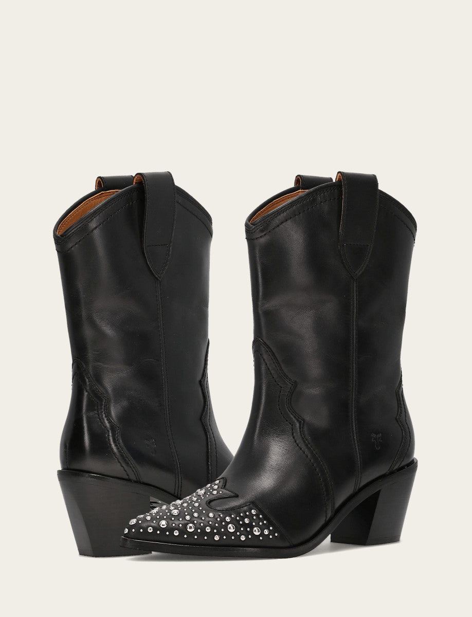 Frye Popular | Women's Black Sara Wingtip Stud Boot