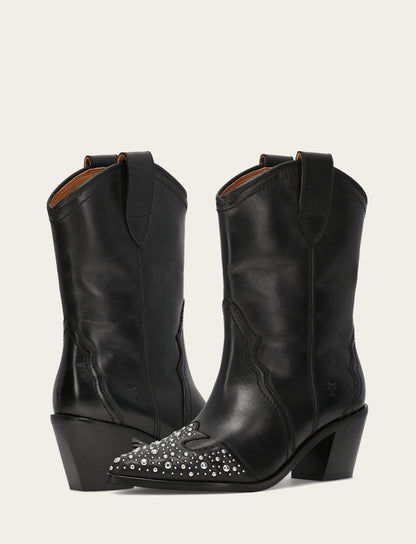 Frye Popular | Women's Black Sara Wingtip Stud Boot