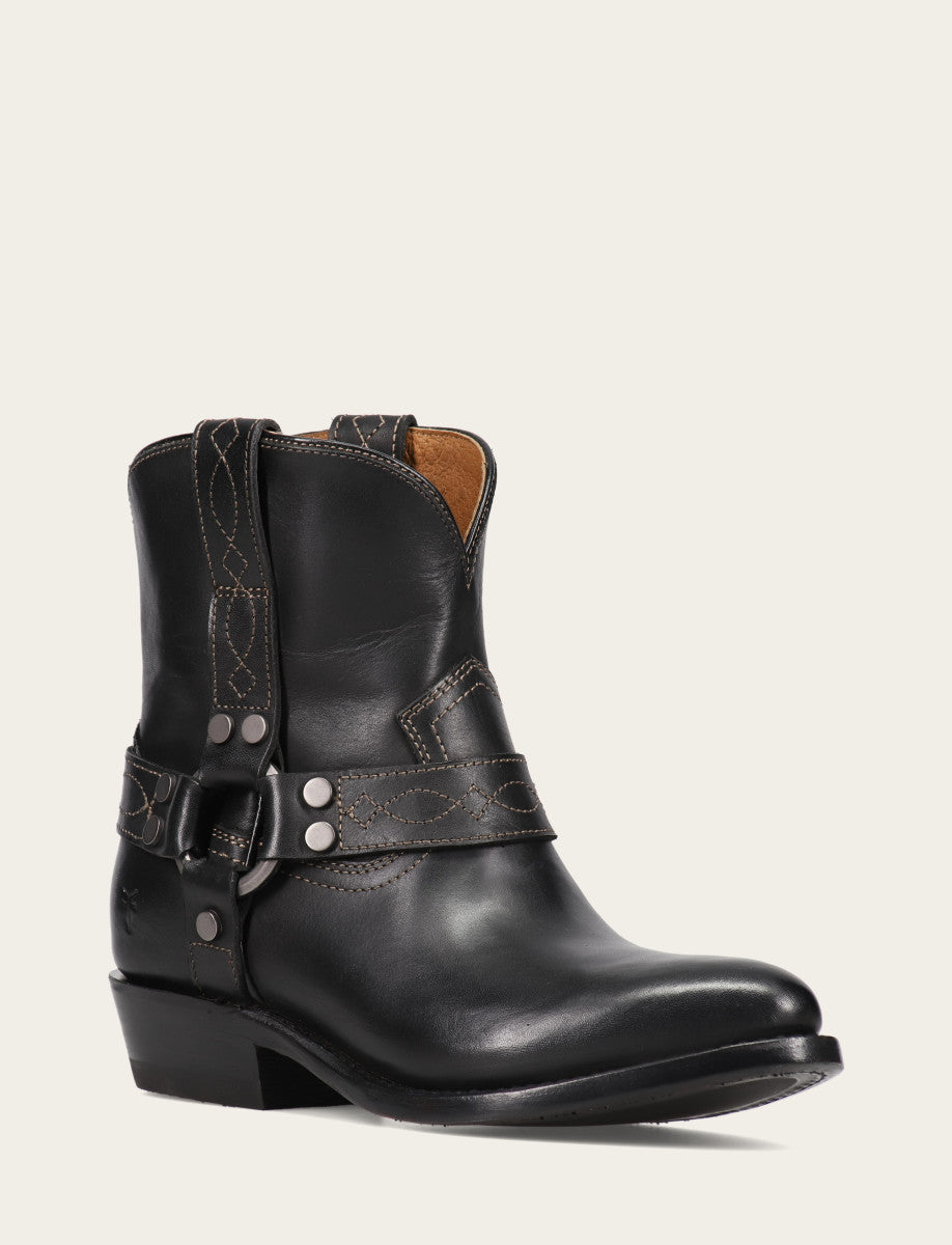 Frye Trending | Women's Black Billy Short Harness Booties