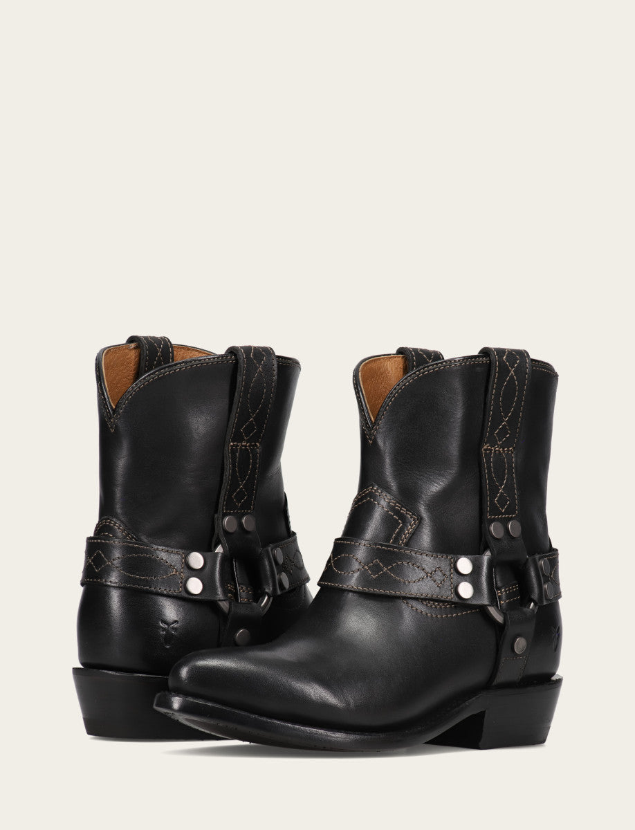 Frye Trending | Women's Black Billy Short Harness Booties