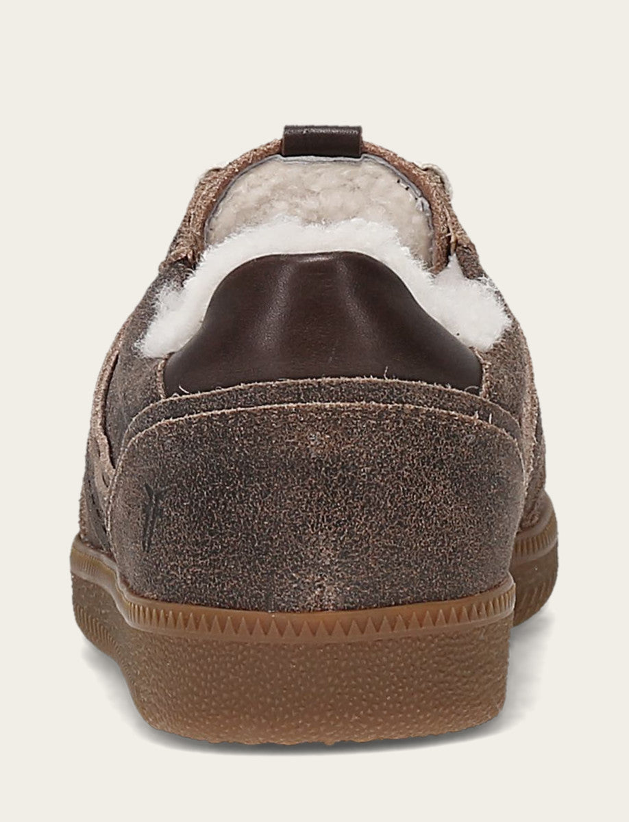 Frye Recommended | Women's Dark Truffle Milly Low Lace Shearling Sneaker