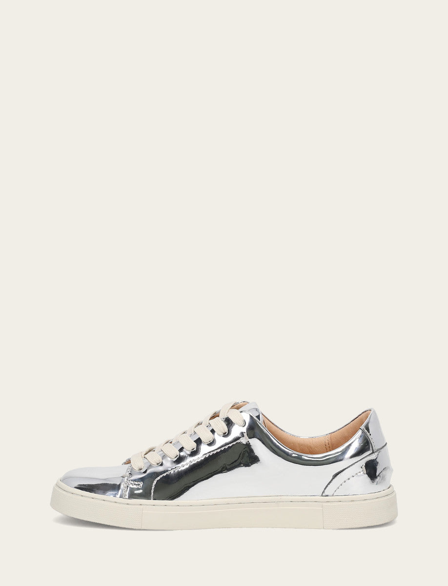 Frye Featured | Women's Silver Ivy Low Lace Slip On Sneakers