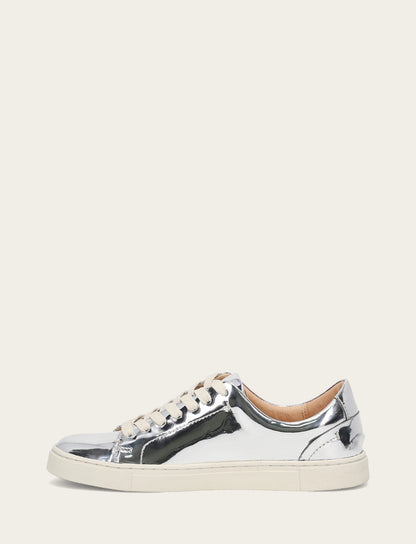 Frye Featured | Women's Silver Ivy Low Lace Slip On Sneakers