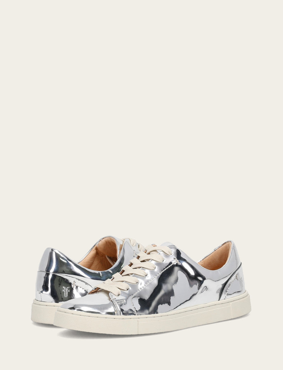 Frye Featured | Women's Silver Ivy Low Lace Slip On Sneakers