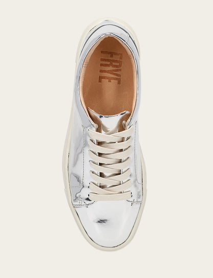 Frye Featured | Women's Silver Ivy Low Lace Slip On Sneakers