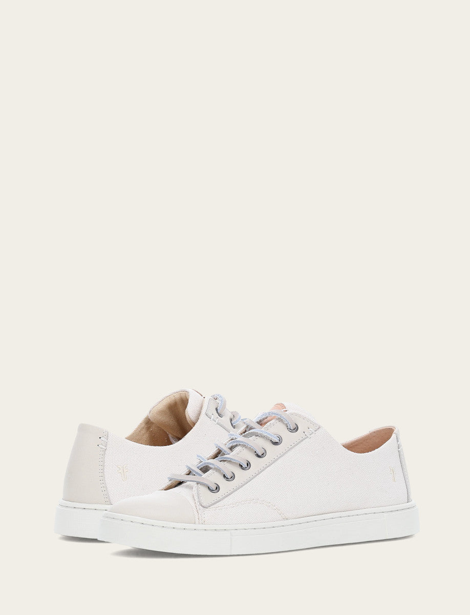 Frye Premium | Women's Ivory Ivy Canvas Low Lace Sneakers