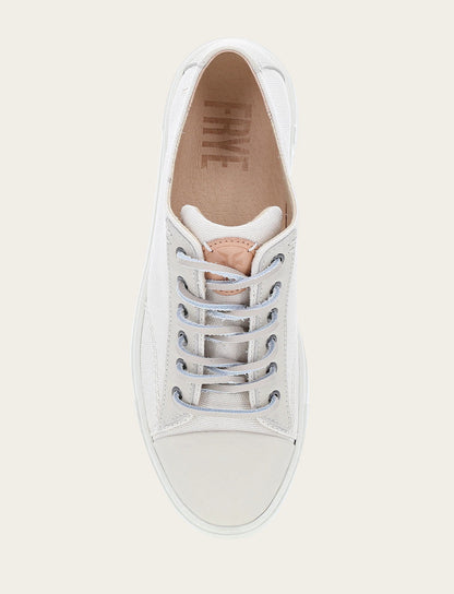 Frye Premium | Women's Ivory Ivy Canvas Low Lace Sneakers