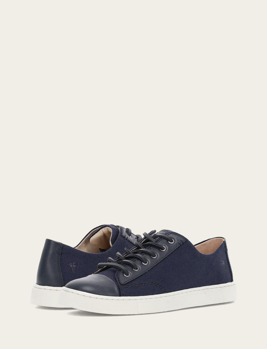 Frye Popular | Women's Navy Ivy Canvas Low Lace Sneakers