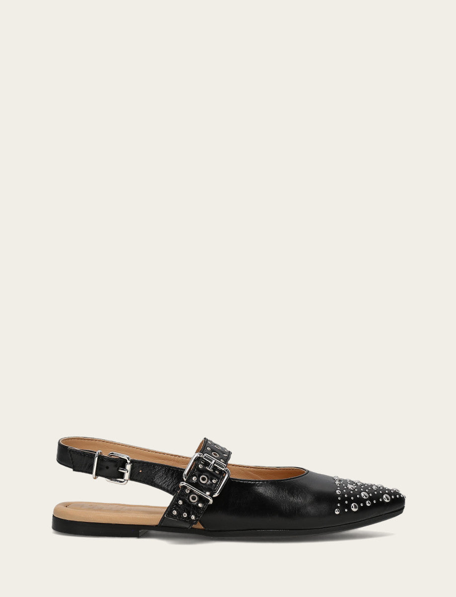 Frye Sale | Women's Black Heather Slingback Studded Shoe