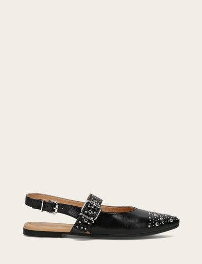 Frye Sale | Women's Black Heather Slingback Studded Shoe