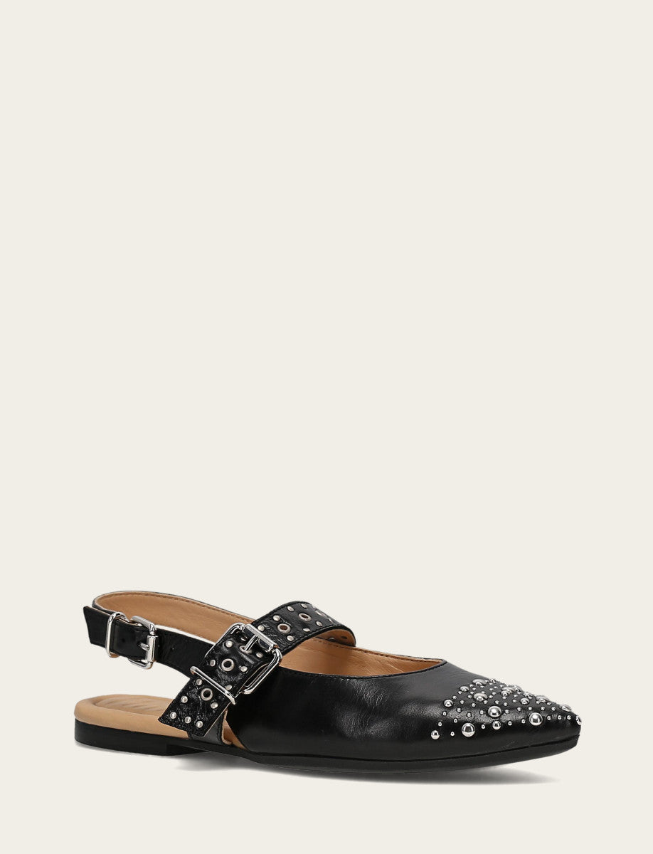 Frye Sale | Women's Black Heather Slingback Studded Shoe