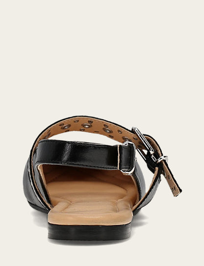 Frye Sale | Women's Black Heather Slingback Studded Shoe