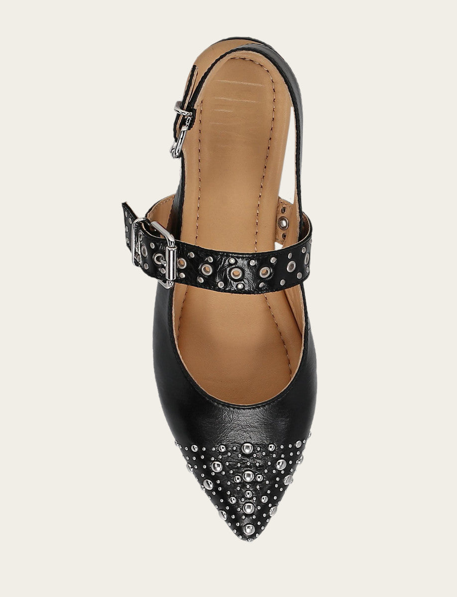 Frye Sale | Women's Black Heather Slingback Studded Shoe