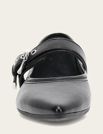 Frye Value | Women's Black Heather Buckle Mary Jane Flats